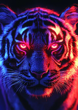 Neon Tiger Portrait