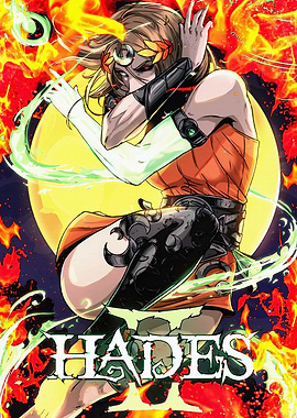 Hades II Character Portrait with Flames