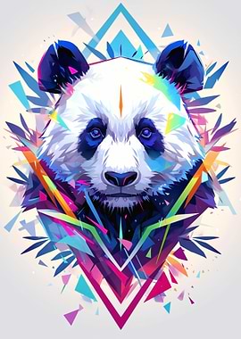 Geometric Panda Portrait