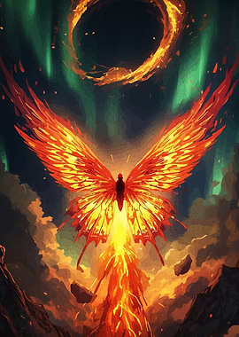 Fiery Butterfly with Ring of Fire