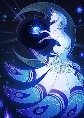 Nine-tailed Fox with Magic Orb