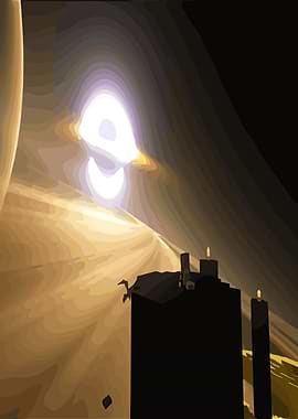 Candles and Light in Abstract Landscape