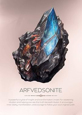 Arfvedsonite Spiritual Crystal Illustration
