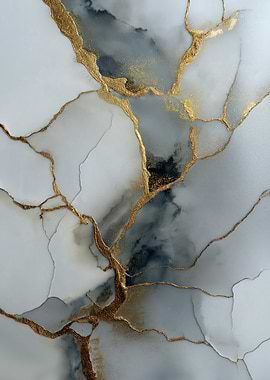 Abstract Gold Veins on Marble Texture