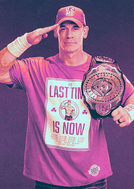 John Cena Saluting with Championship Belt