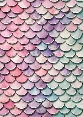 Pastel Mermaid Scale Pattern
