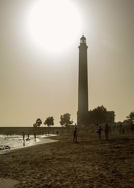 Maspalomas Lighthouse at Sunset