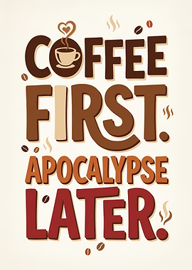 Coffee First, Apocalypse Later Typography