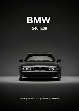 BMW 540i E39 Car Poster