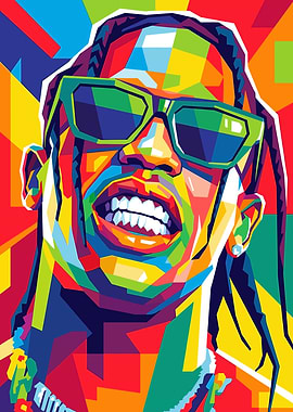 Travis Scott Pop Art Portrait