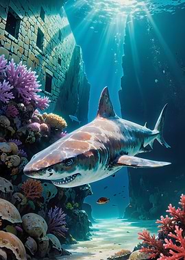 Underwater Shark Scene