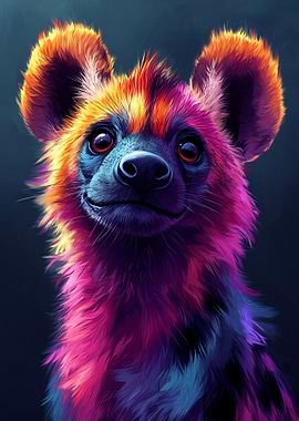 Colorful Hyena Portrait
