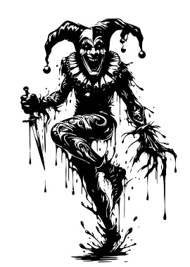 Creepy Jester with Dagger