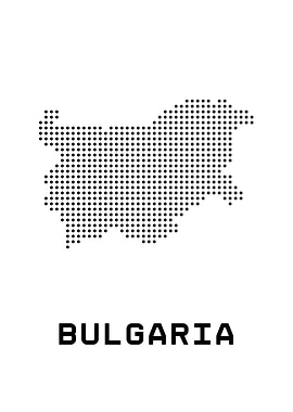 Bulgaria Map Dotted Black and White