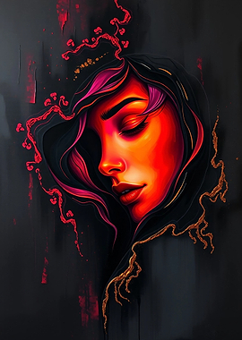 Red and Black Portrait