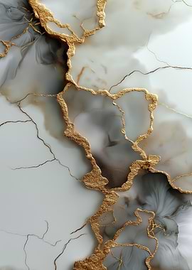 Abstract Marble with Gold Veins