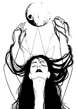 Woman Reaching for the Moon