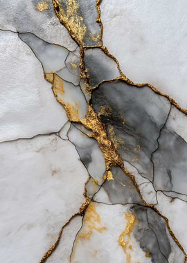 Abstract Marble with Gold Veins