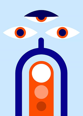 Abstract Geometric Face with Eyes