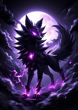 Mystical Wolf in Moonlight