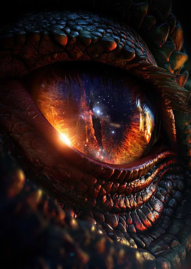 Dragon Eye with Galaxy Reflection