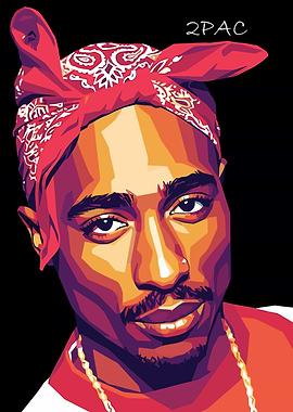 2Pac Portrait with Bandana