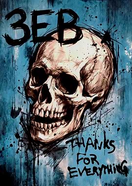 Skull with 'Thanks for Everything' Text