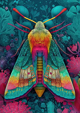 Floral Psychedelic Moth