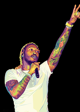 Future performing digital art portrait