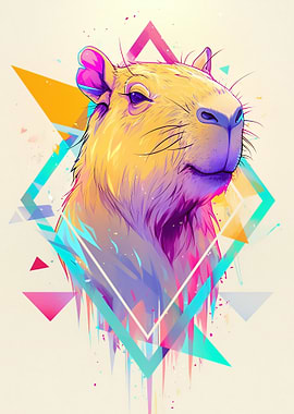 Capybara Geometric Art