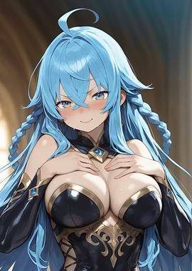 Anime Girl with Blue Hair