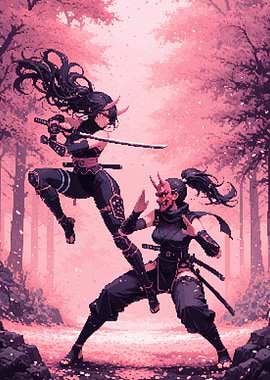 Pixel Art Ninja Duel