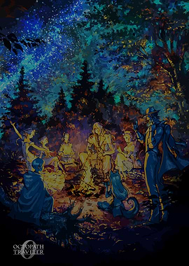 Campfire Scene Game Art