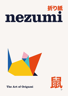 No09 Nezumi Origami Geometric Poster