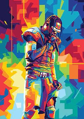 Travis Scott Colorful Pop Art Portrait