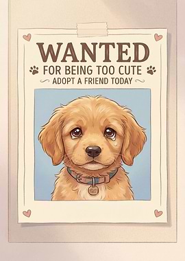 Wanted: Cute Puppy Adoption Poster