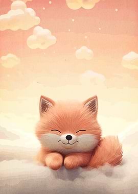Cute Fox in the Clouds
