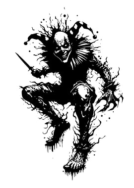 Creepy Jester with Knife