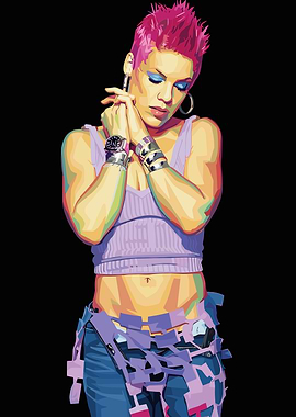 Pink Portrait with Pink Hair