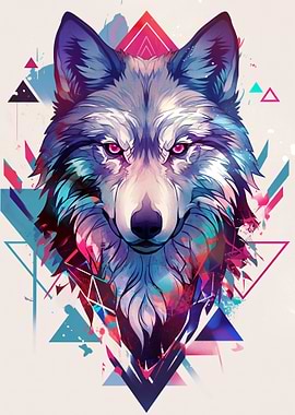 Geometric Wolf Portrait