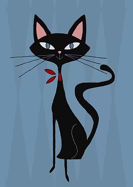 Elegant Black Cat Illustration