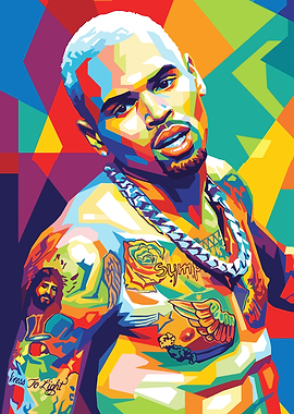 Chris Brown Pop Art Portrait