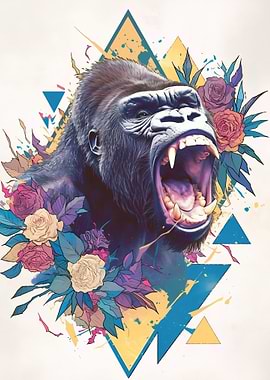 Floral Gorilla Roar