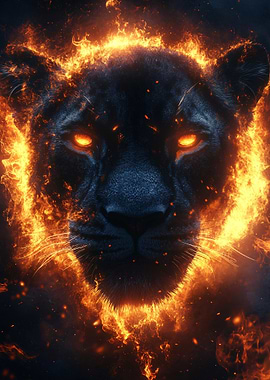 Fiery Panther Portrait