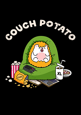 Couch Potato Cartoon Illustration