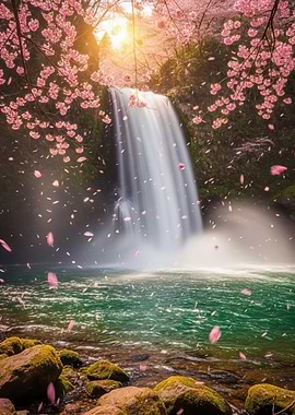 Cherry Blossom Waterfall