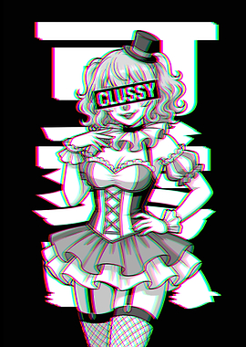 Clussy Clown Girl Glitch Art
