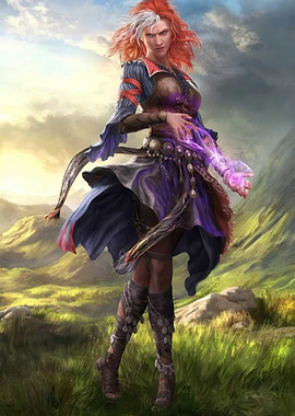 Fantasy Sorceress with Magic Power