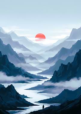 Misty Mountain Landscape