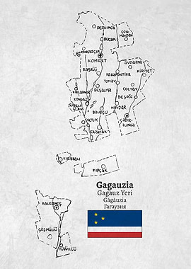 Hand Drawn Map of Gagauzia